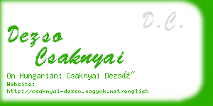 dezso csaknyai business card